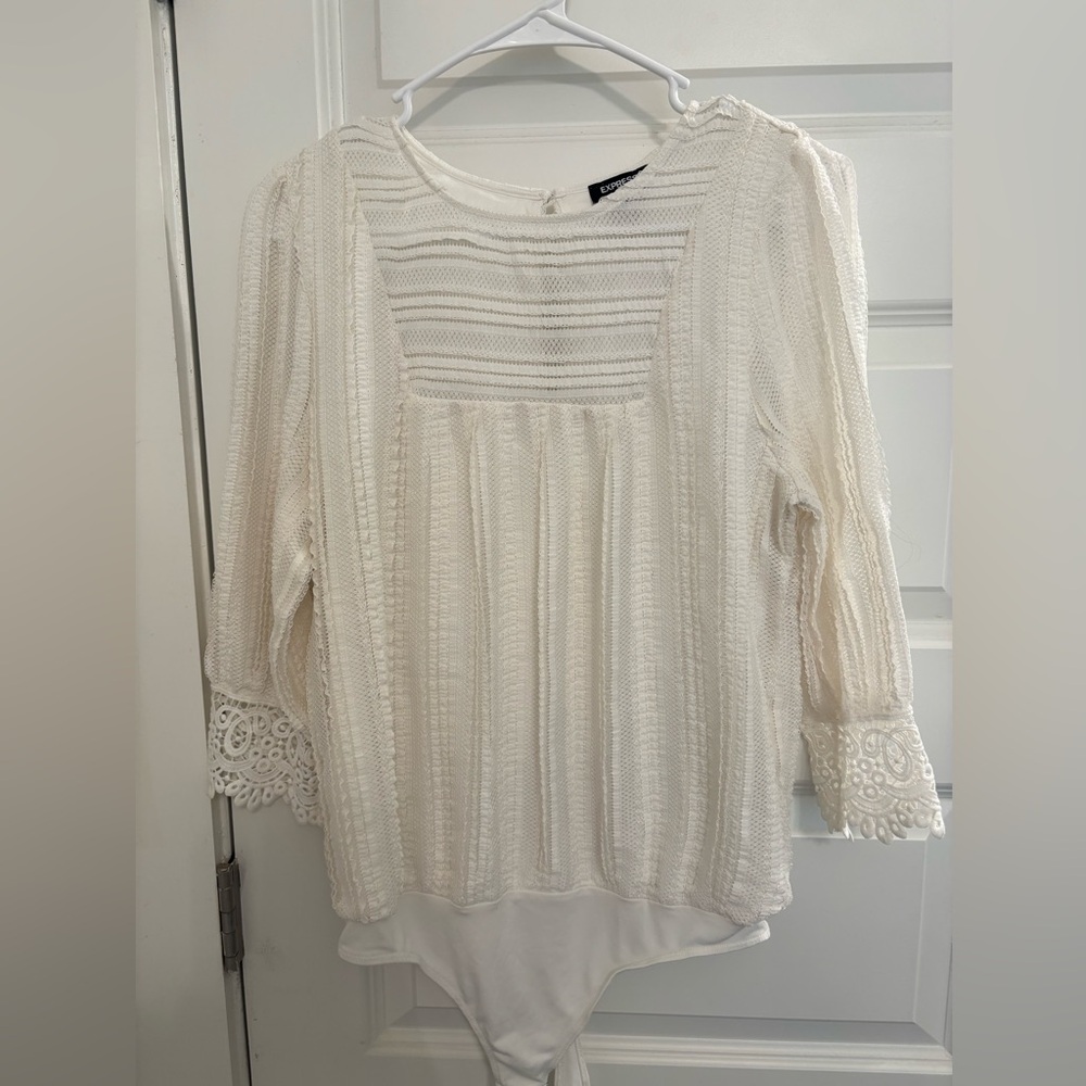 Express Ivory Knit Blouse